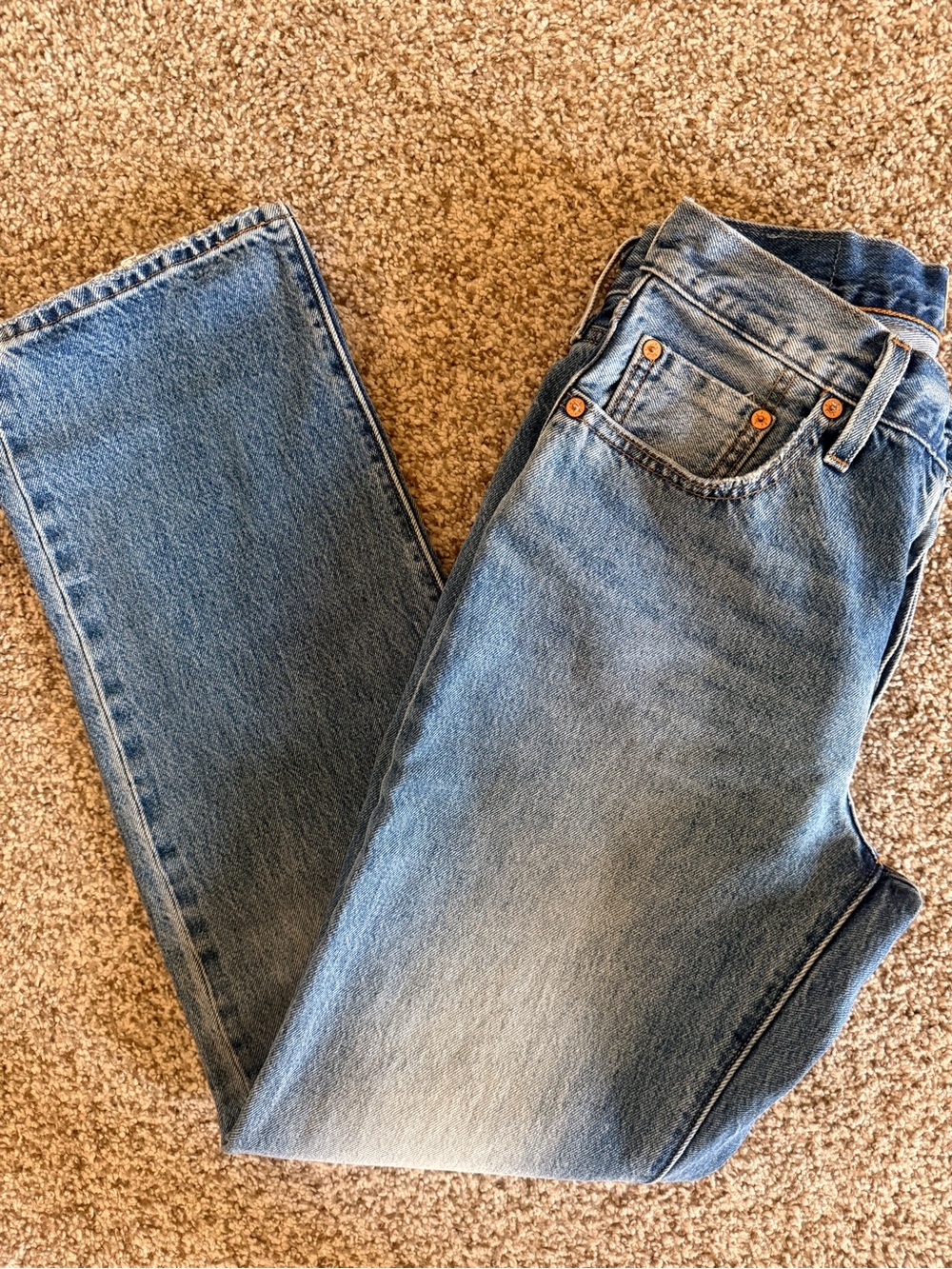 Levi's 501 90’s Selvedge Straight Jeans in “fresh plan” 26x32 - Picture 7 of 9